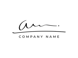 abstract AM handwritten logo design