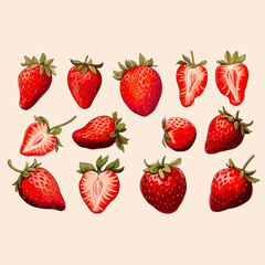 set of strawberry