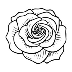 Rose icon, Simple rose blossom illustration.