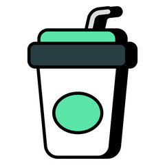 An editable design icon of takeaway drink 