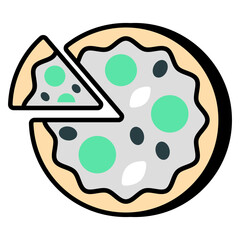 Editable design icon of pizza