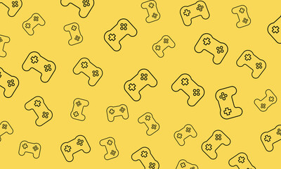 Video game controller gamepad background Controller and devices seamless pattern. Vector ilustration