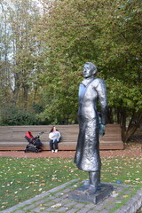 Statue of poet Alexander Blok in the Sculpture Park on Kanta Island in Kaliningrad