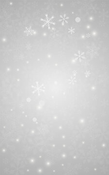 Silver Snowflake Vector Grey Background. Abstract