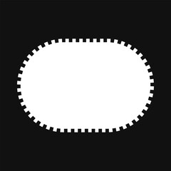 Notch Edge Rounded Rectangle Border Frame