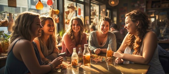 A group of women out having fun, generative ai