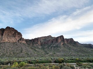 Fototapeta premium Landscape with cliffs and cloudscape in the background