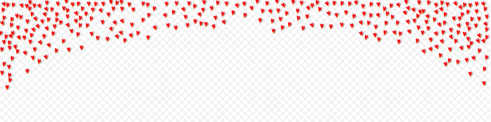 Pink Heart Vector Panoramic Transparent