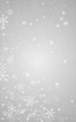 Gray Snowflake Vector Grey Background. Falling