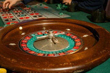 Vibrant casino table with several players engaged in a game