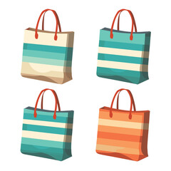 Vector pack of shopping bag icons isolated on a white background