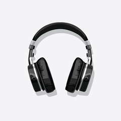 Vector design of a headphone icon isolated on a gray background