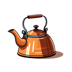 Vector of an orange kettle on a white background