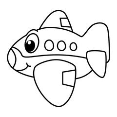 Funny airplane cartoon coloring page