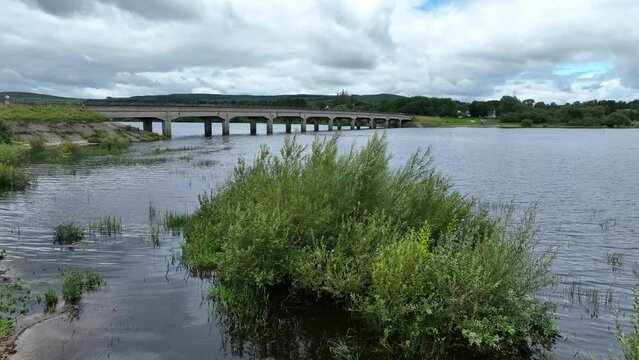 road bridges over blessington lake reservoir in county wicklow, ireland