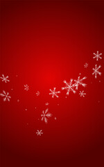 Naklejka na ściany i meble White Snow Vector Red Background. Winter