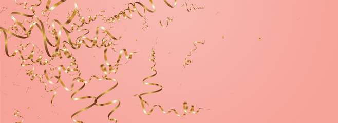 Chic Serpentine Christmas Vector Panoramic Pink