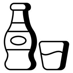 Modern design icon of wine bottle