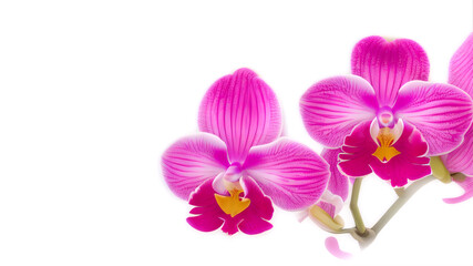 Fototapeta na wymiar a single branch of purple orchid flower Isolated on white