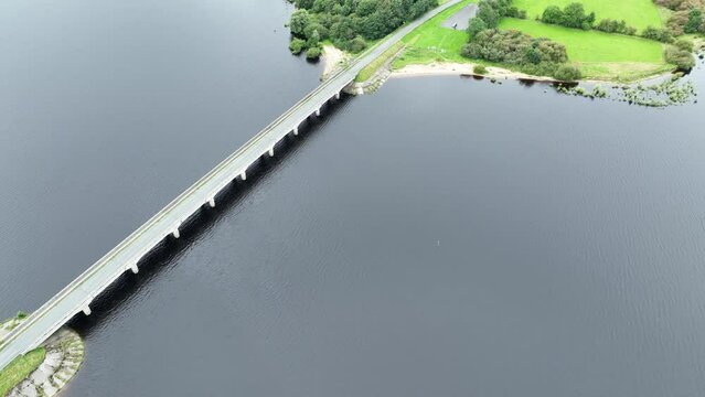 road bridges over blessington lake reservoir in county wicklow, ireland
