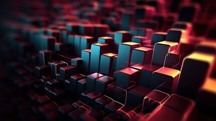 Obraz premium Abstract digital background. Can be used for technological processes, neural networks and AI, digital storages, sound and graphic forms, science, education, etc.