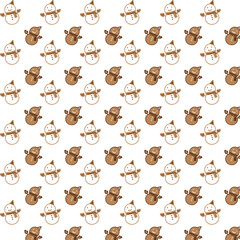 cute snow man christmas seamless repeat pattern
