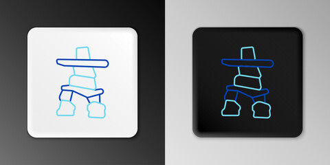 Line Inukshuk icon isolated on grey background. Colorful outline concept. Vector