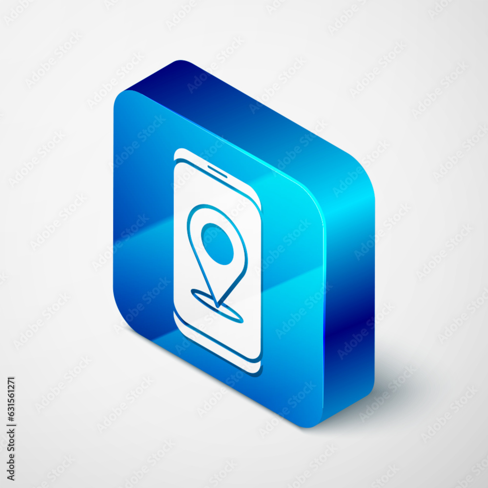 Aufkleber isometric infographic of city map navigation icon isolated on grey background. mobile app interface 