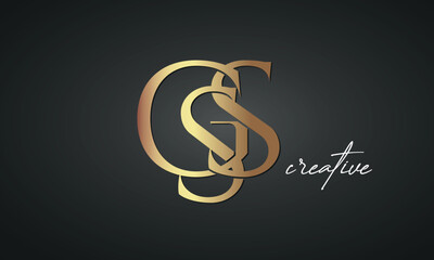 luxury letters GSS golden logo icon premium monogram, creative royal logo design	