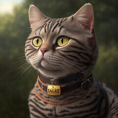 Cute space cat dressed in astronaut suit. Created with Generative AI technology.
