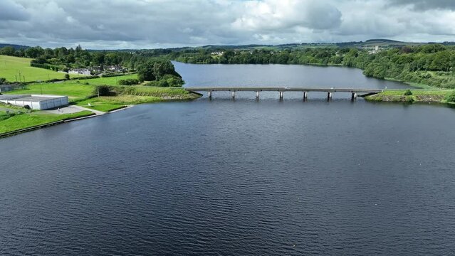 road bridges over blessington lake reservoir in county wicklow, ireland