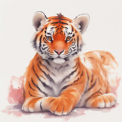 Image of an angry tiger and flames. Wildlife Animals. Illustration. Generative AI.