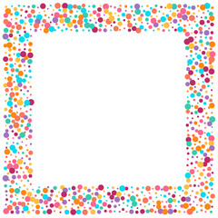 Multicolored Rain Effect Vector White Background.