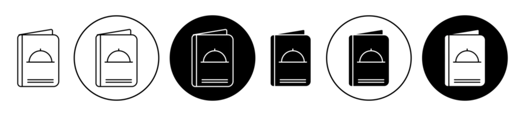 Fotobehang Restaurant menu icon set. hotel food menu card vector symbol in black filled and outlined style. © Gopal
