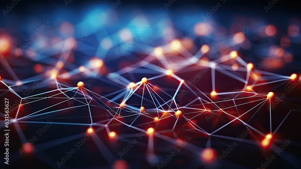 Poster dynamic wave light stipe tech, futuristic network connection background
