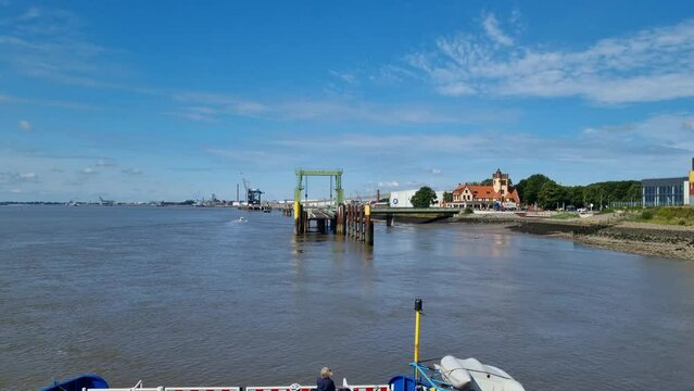 Nordenham - ferry terminal - Ride on the ferry across the river Weser