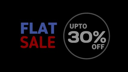 30% Off, Super flat Sale graphic element. Flat Sale banner design animation. Sale shopping social media background