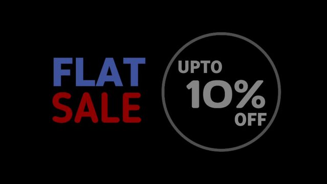 10% Off, Super flat Sale graphic element. Flat Sale banner design animation. Sale shopping social media background