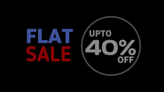40% Off, Super flat Sale graphic element. Flat Sale banner design animation. Sale shopping social media background