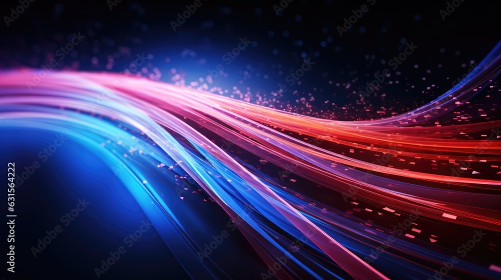Poster dynamic wave light stipe tech, futuristic network connection background