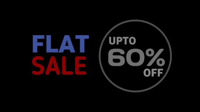 60% Off, Super flat Sale graphic element. Flat Sale banner design animation. Sale shopping social media background