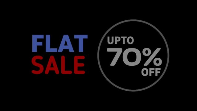 70% Off, Super flat Sale graphic element. Flat Sale banner design animation. Sale shopping social media background