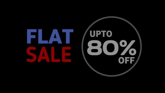 80% Off, Super flat Sale graphic element. Flat Sale banner design animation. Sale shopping social media background