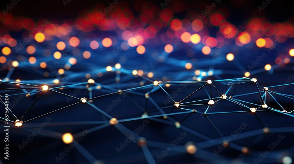 Poster dynamic wave light stipe tech, futuristic network connection background