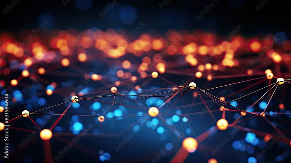 Poster dynamic wave light stipe tech, futuristic network connection background