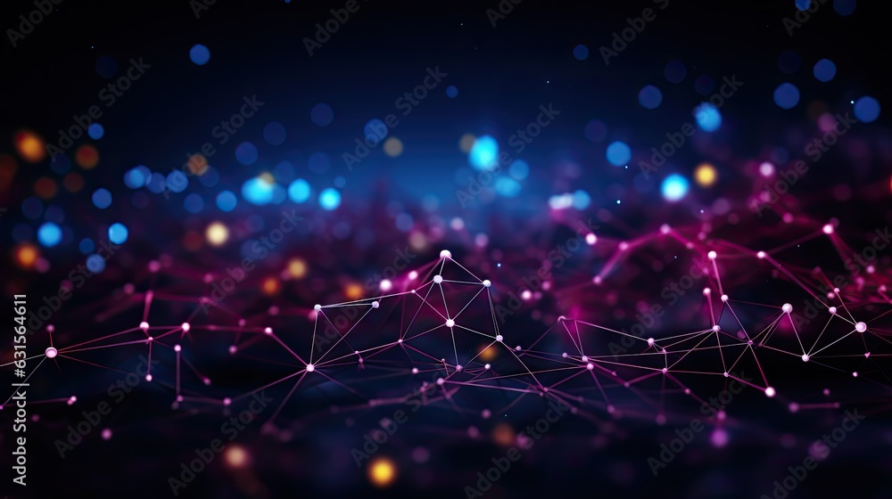 Poster dynamic wave light stipe tech, futuristic network connection background