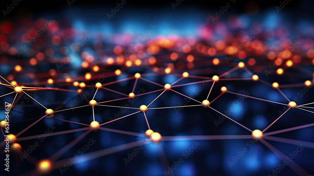Poster dynamic wave light stipe tech, futuristic network connection background