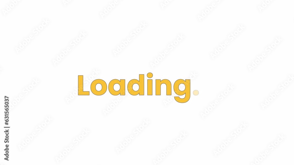 Poster yellow color 2d loading text animation. sentence case animated cartoon 4k video loader motion graphi