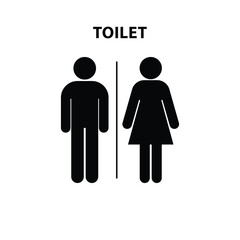 Simple basic sign icon male and female toilet. 