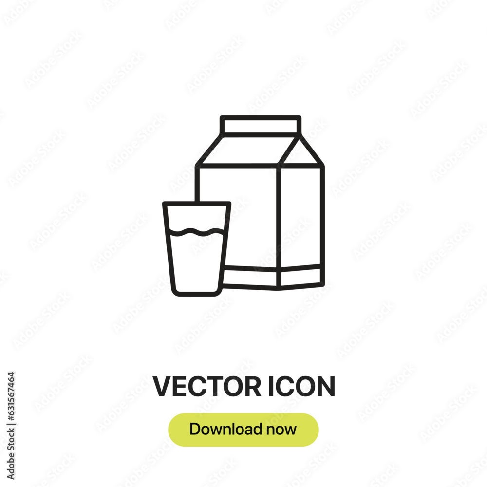 Poster milk icon vector. linear-style sign for mobile concept and web design.milk symbol illustration. pixe
